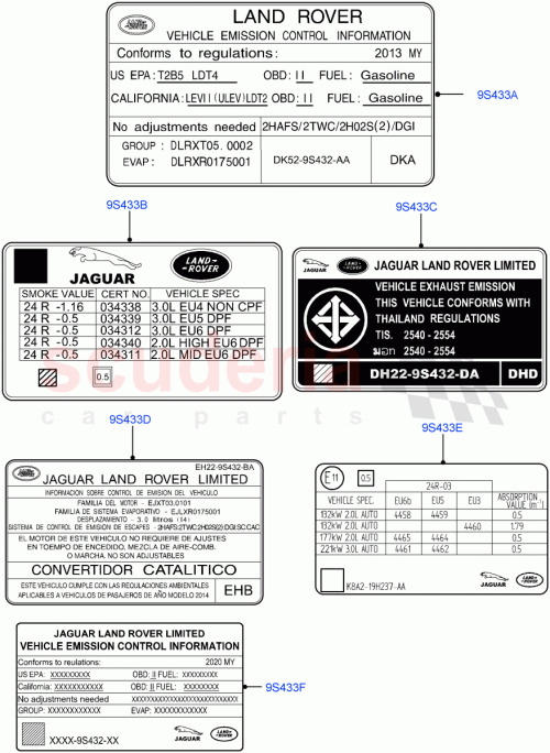 Part Diagram for Land Rover LR105442