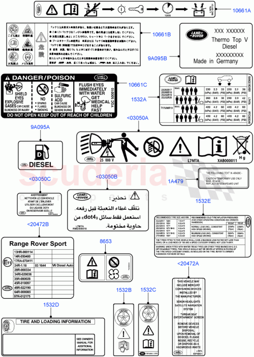 Part Diagram for Land Rover RTC500500