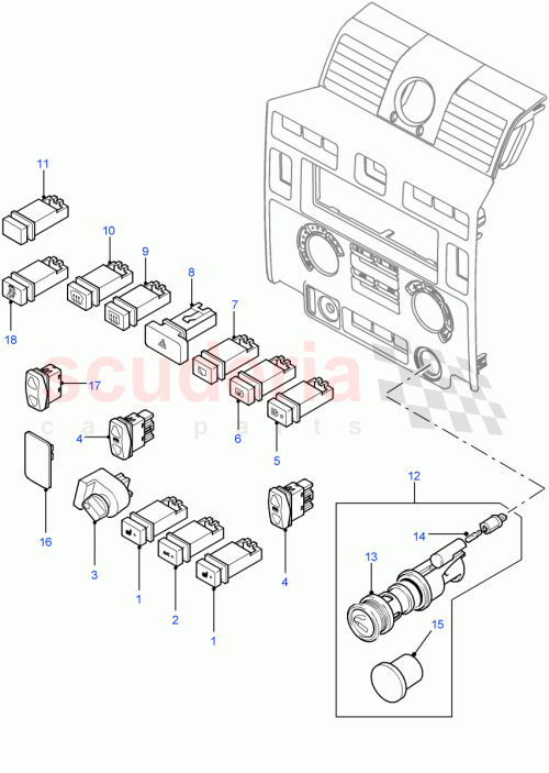 Part Diagram for Land Rover JTB500010