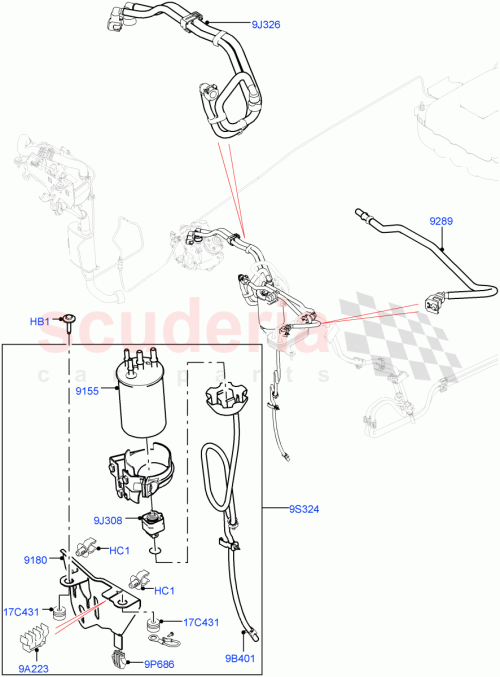 Part Diagram for Land Rover LR105299